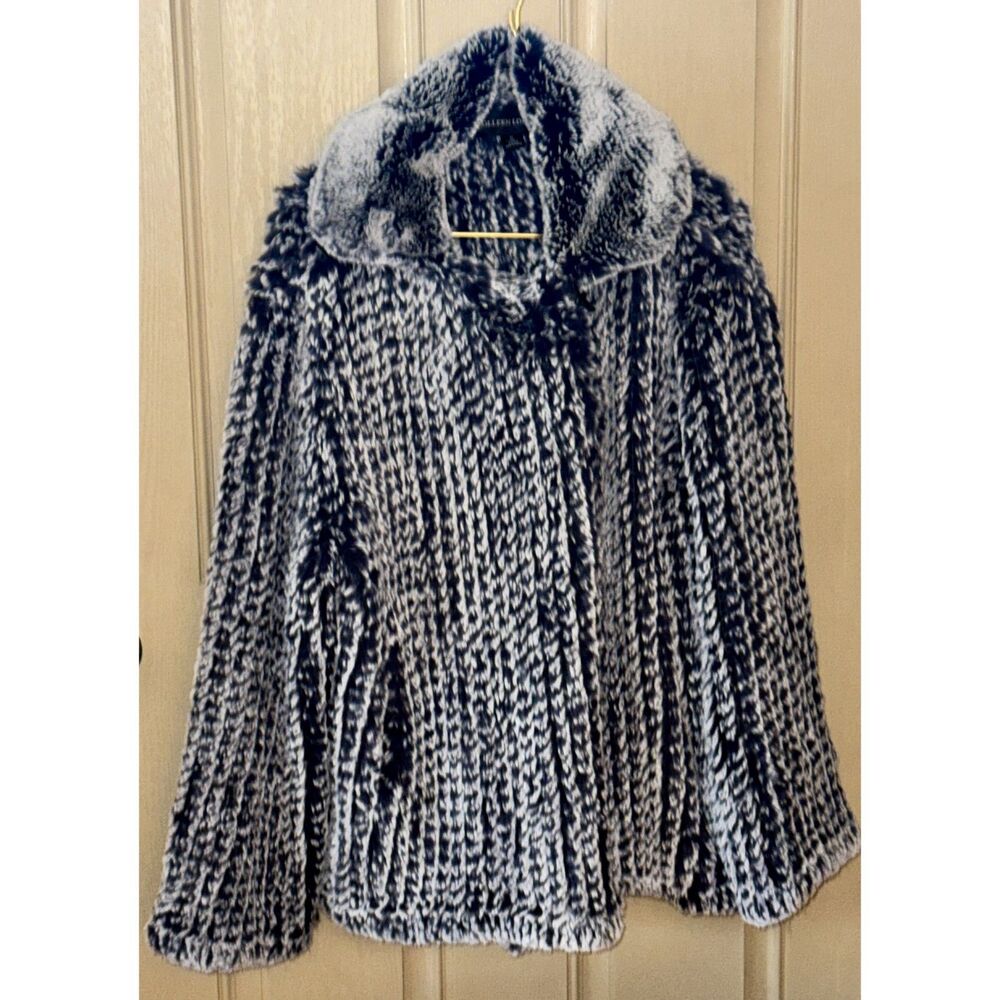Colleen Lopez Knitted Faux Fur Moto Jacket XL